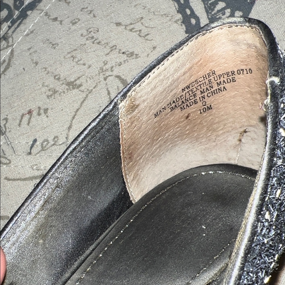 Nine West Glittery Navy Peep-Toe Heels - Picture 7 of 8